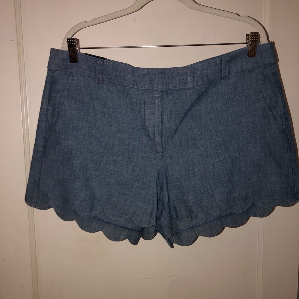 J. Crew 4 in. inseam scalloped hem shorts